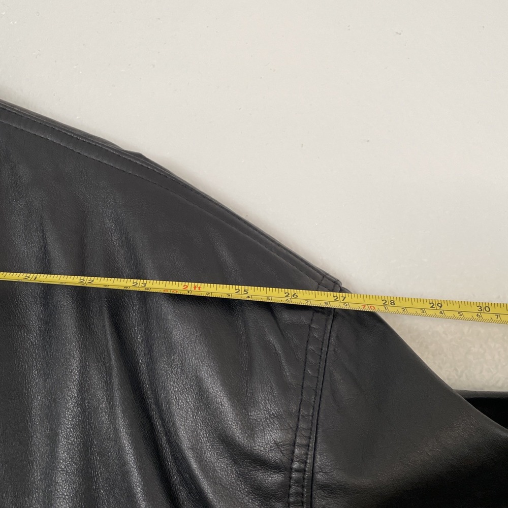 Vintage Luis Alvear Men's Black Leather Trench Coat Size XL - Picture 8 of 8